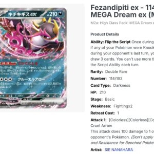 Thẻ RR Fezandipiti ex - 114/193 - M2a - Pokemon chính hãng tại DK Poke Mart - Ảnh 2